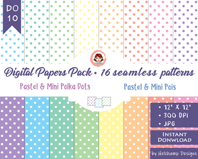 Etsy – Mini Pastel Polka Dots papers